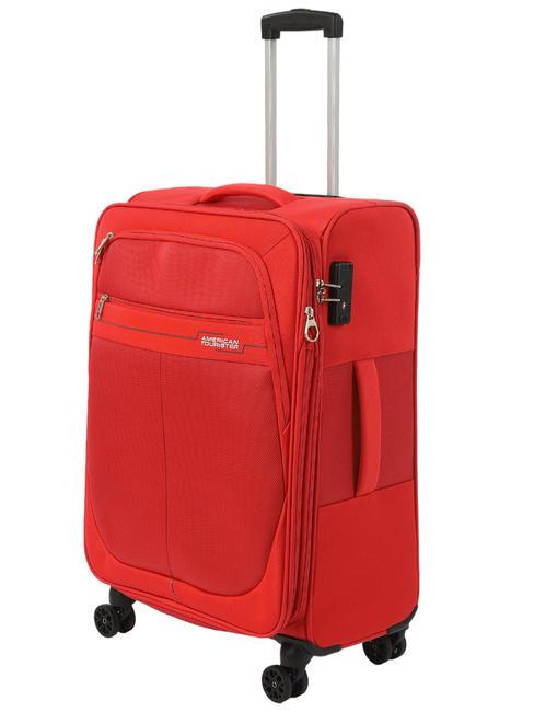 DEEP DIVE Set of 3 trolleys: cabin, medium and large expandable red / gray - Trolley Set