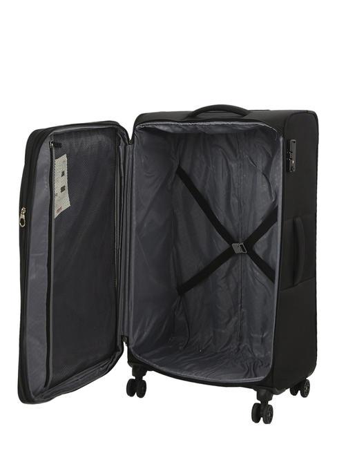 DEEP DIVE Large expandable trolley black / gray - Semi-rigid Trolley Cases