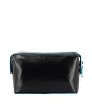 PIQUADRO BLUE SQUARE Leather Beauty Black - Beauty Case - 3