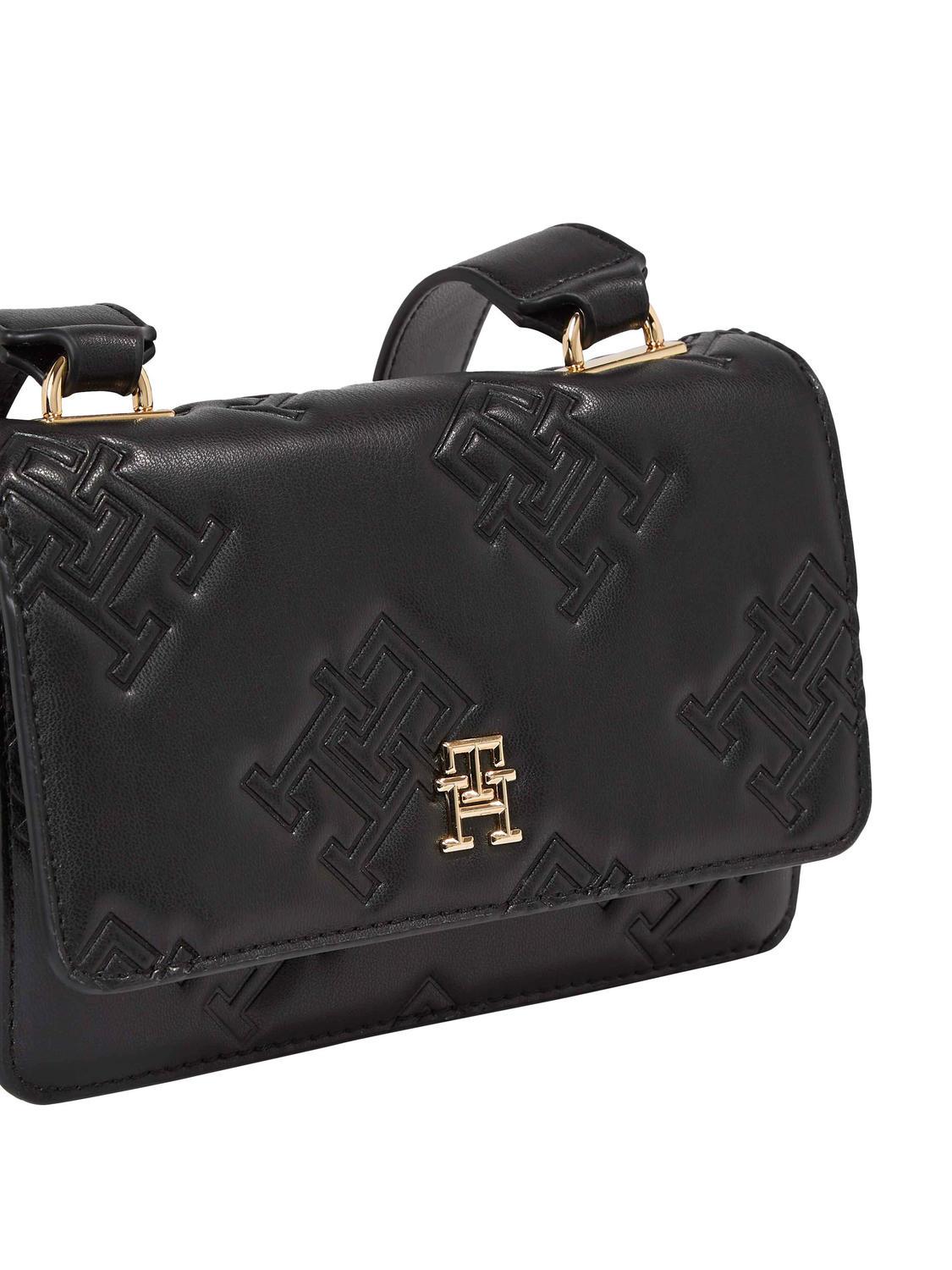Tommy Hilfiger Th Refined Mono Shoulder Bag Black Buy At Outlet Prices