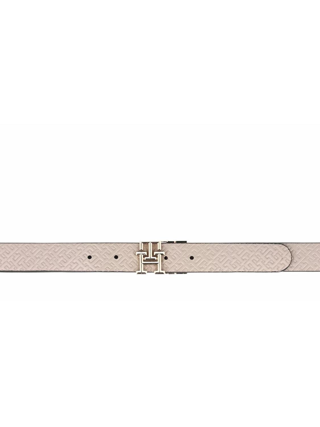 Tommy Hilfiger Th Logo Mono Rev Double-Sided Leather Belt Black 