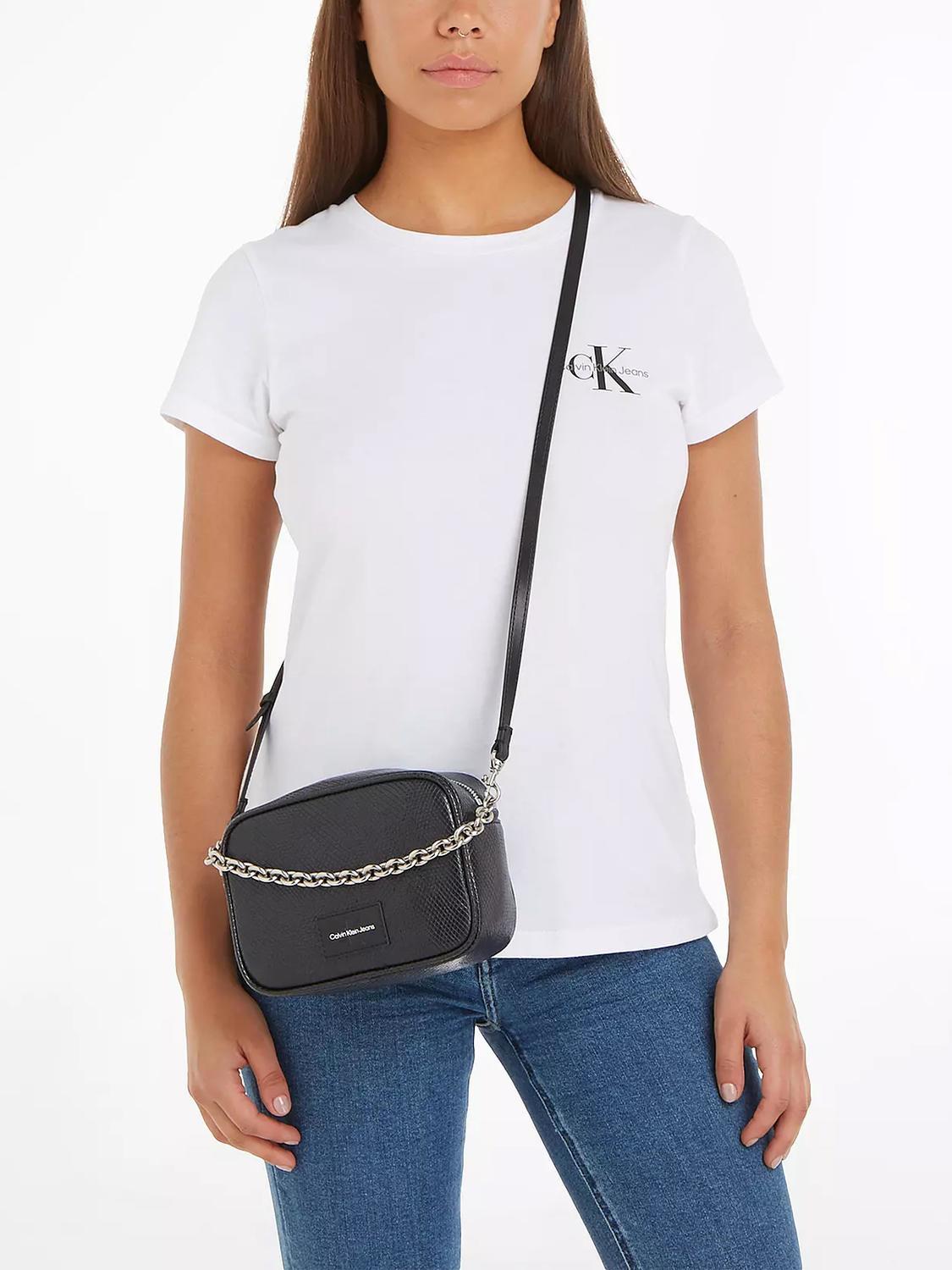 Calvin Klein Sculpted Snake Shoulder Camera Bag Pvh Black - Buy At