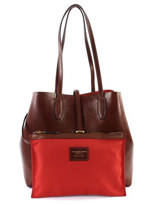 DALSTON Leather shopping bag with pouch BROWN - Women&rsquo;s Bags