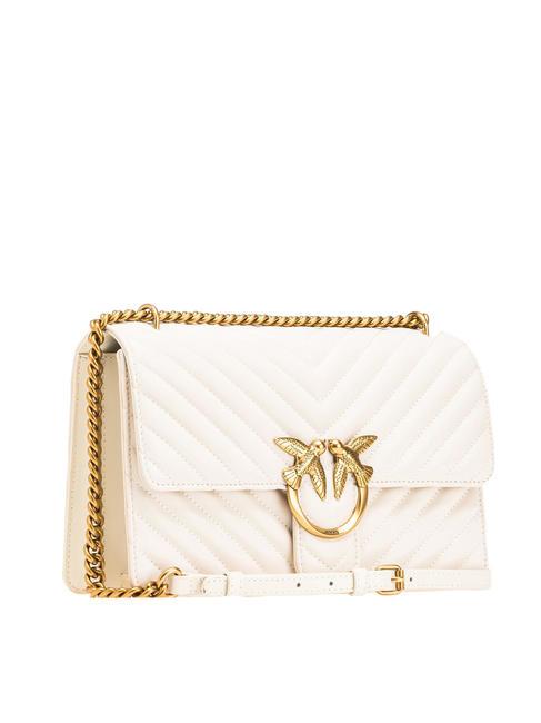 CLASSIC LOVE ONE Nappa leather bag silk white-antique gold - Women’s Bags