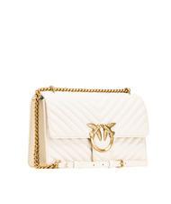PINKO CLASSIC LOVE ONE Nappa leather bag silk white-antique gold - Women’s Bags - 2