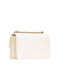 PINKO CLASSIC LOVE ONE Nappa leather bag silk white-antique gold - Women’s Bags - 3