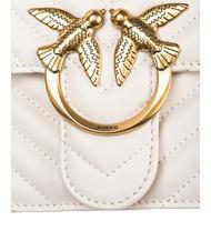PINKO CLASSIC LOVE ONE Nappa leather bag silk white-antique gold - Women’s Bags - 4