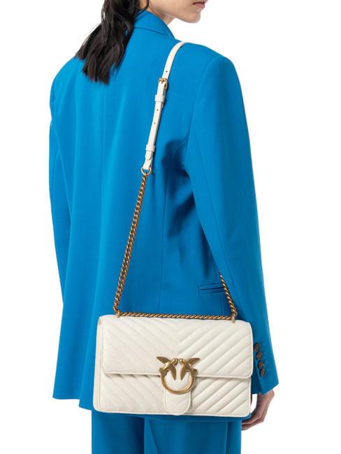 CLASSIC LOVE ONE Nappa leather bag silk white-antique gold - Women’s Bags