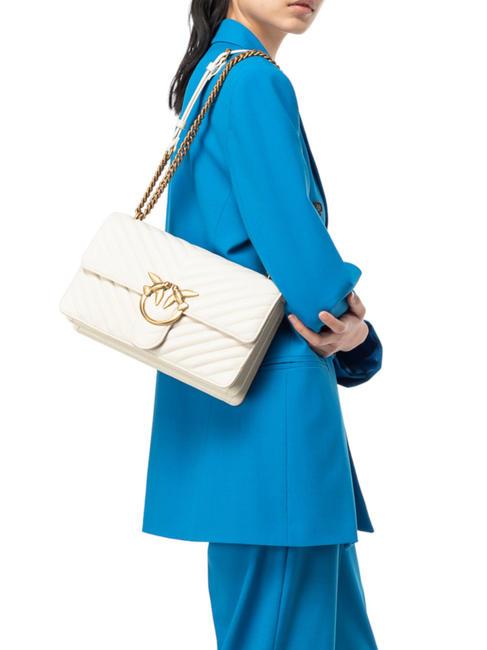 CLASSIC LOVE ONE Nappa leather bag silk white-antique gold - Women’s Bags