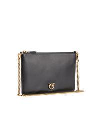 PINKO FLAT CLASSIC Clutch bag with chain shoulder strap black-antique gold - Women’s Bags - 2