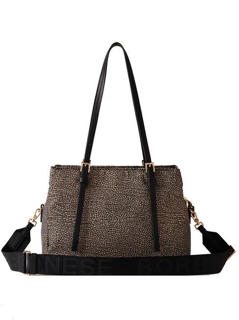 L'ECOLE NYLON Shoulder shopper, with shoulder strap OP / NATURAL / BLACK - Women&rsquo;s Bags