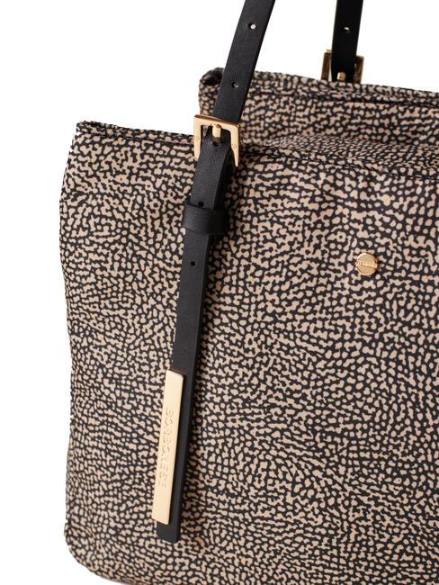 L'ECOLE NYLON Shoulder shopper, with shoulder strap OP / NATURAL / BLACK - Women&rsquo;s Bags