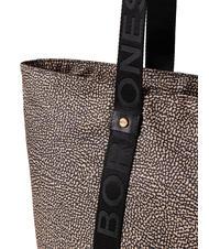 BORBONESE SHOPPER MEDIUM ECO LINE Shopping Bag OP / NATURAL / BLACK - Women’s Bags - 4