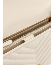 PINKO CLASSIC LADY LOVE BAG chevron bag silk white-antique gold - Women’s Bags - 4