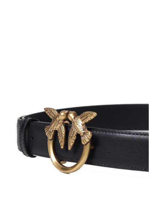 LOVE BERRY Leather belt black-antique gold - Belts