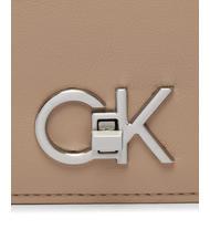 CALVIN KLEIN RE-LOCK DOUBLE GUSETTE Shoulder clutch bag silver mink - Women’s Bags - 4
