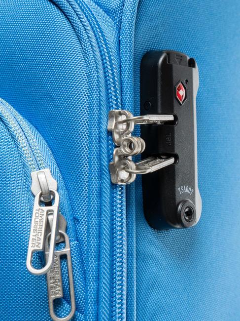 BRIGHT LIFE Medium size trolley tranquil blue - Semi-rigid Trolley Cases