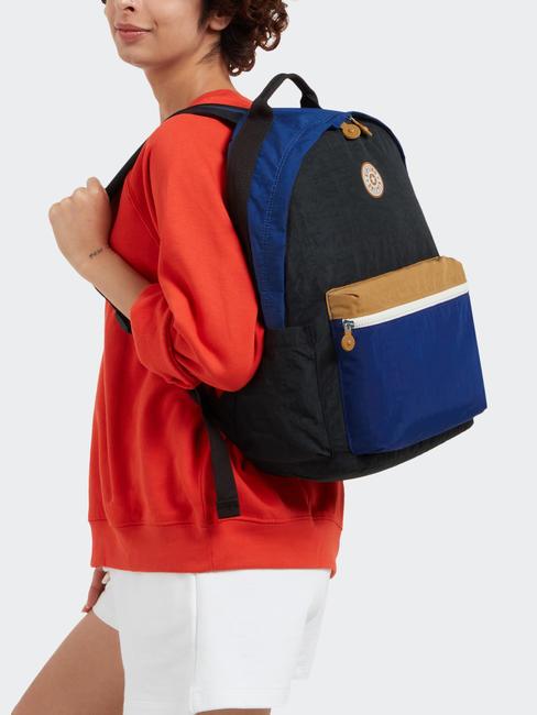 DAMIEN L Backpack with 15.6" laptop holder duo blue beige - Backpacks & School and Leisure