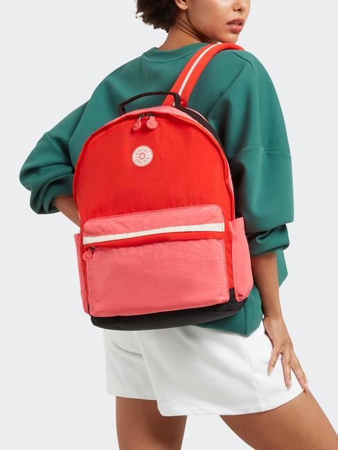 DAMIEN L Backpack with 15.6" laptop holder tango pink block - Backpacks & School and Leisure