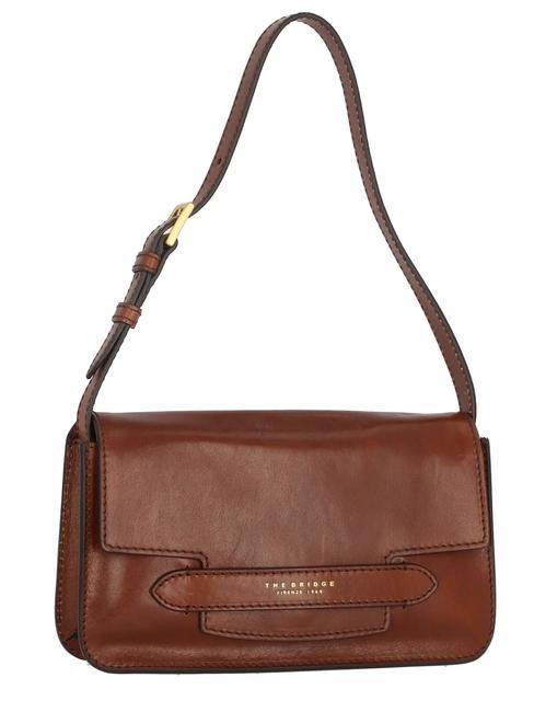LUCREZIA Shoulder bag, in leather BROWN - Women’s Bags
