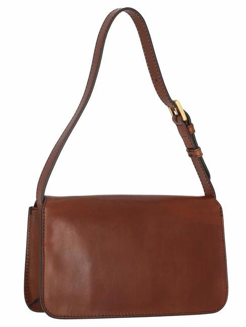 LUCREZIA Shoulder bag, in leather BROWN - Women’s Bags
