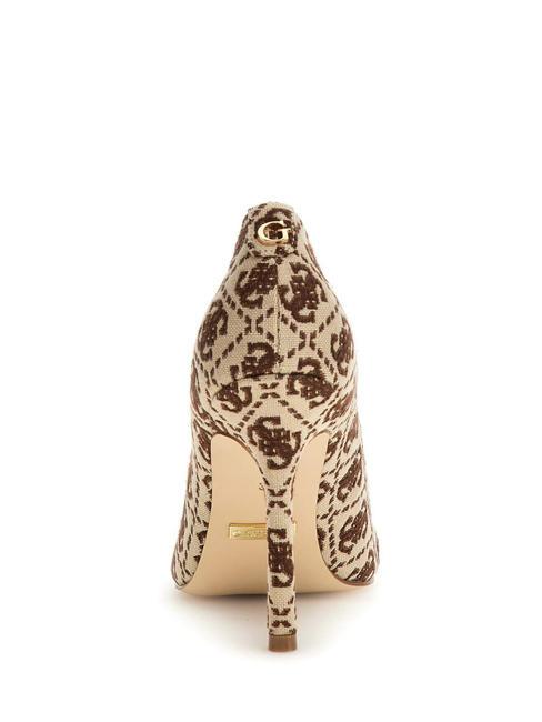 BLANCHI3 Open toe jacquard décolleté dark beige - Women’s shoes