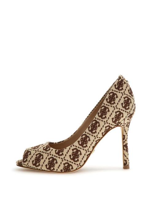 BLANCHI3 Open toe jacquard d&eacute;collet&eacute; dark beige - Women&rsquo;s shoes