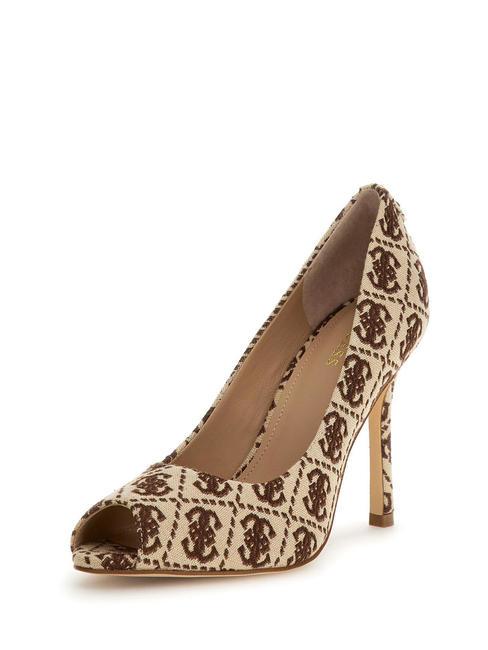 BLANCHI3 Open toe jacquard d&eacute;collet&eacute; dark beige - Women&rsquo;s shoes
