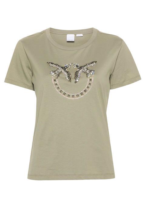 QUENTIN T-shirt with jewel application vertiver green - T-shirt