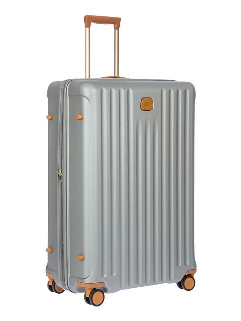 CAPRI Extra large trolley with USB port SILVER - Rigid Trolley Cases