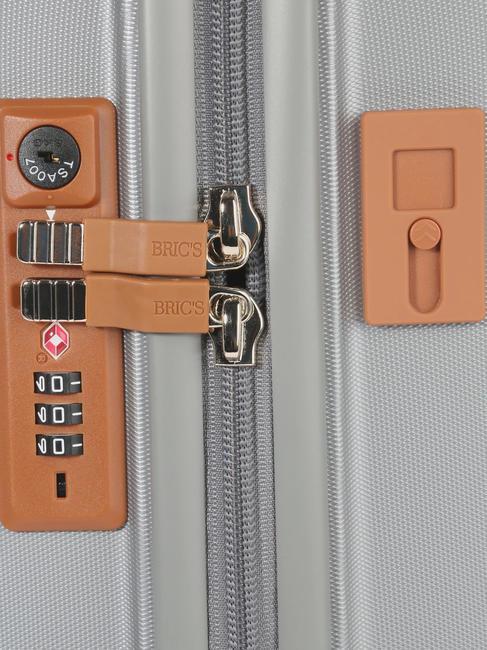 CAPRI Extra large trolley with USB port SILVER - Rigid Trolley Cases