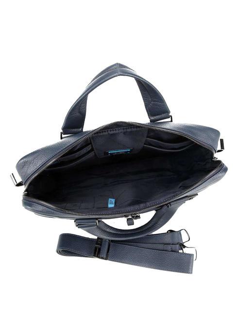 MODUS RESTYLING Leather briefcase for pc 14 " blue - Work Briefcases