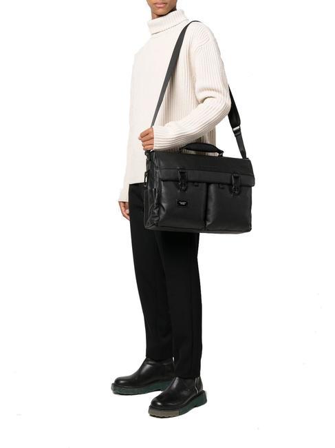 HARPER 15.6" laptop briefcase, in leather Black - Work Briefcases