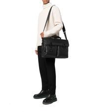 PIQUADRO HARPER 15.6" laptop briefcase, in leather Black - Work Briefcases - 4
