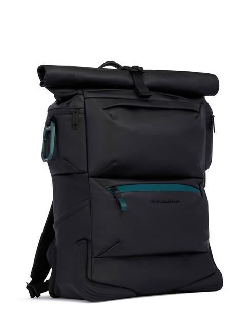 CORNER 2.0 SPECIALE  15.6" laptop backpack, in leather, with rain cover Black - Laptop backpacks