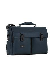 PIQUADRO HARPER 15.6" laptop briefcase, in leather blue - Work Briefcases - 2