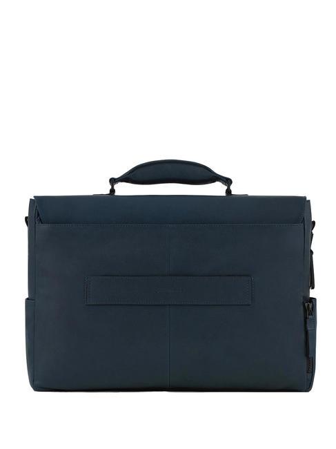 HARPER 15.6" laptop briefcase, in leather blue - Work Briefcases
