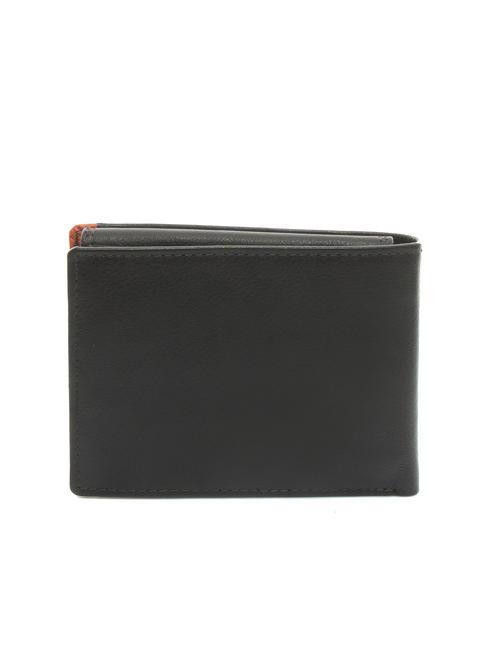 STRIPE Leather wallet with flap brown/orange - Men’s Wallets