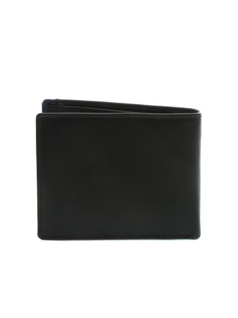 STRIPE Leather wallet with coin purse black/navy - Men’s Wallets