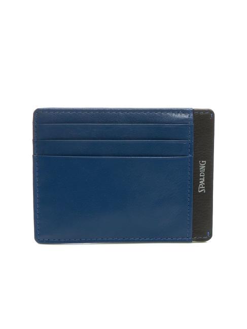 STRIPE Leather credit card holder navy/brown - Men&rsquo;s Wallets