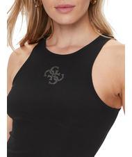 GUESS ROUND GUENDALINA Front logo tank top jetbla - T-shirt - 3