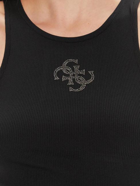 ROUND GUENDALINA Front logo tank top jetbla - T-shirt