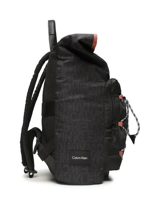 CK MUST T HIKE MONO Roll top laptop backpack 13" seasonal mono black - Laptop backpacks