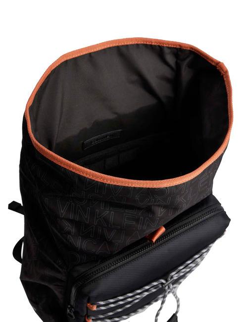 CK MUST T HIKE MONO Roll top laptop backpack 13" seasonal mono black - Laptop backpacks