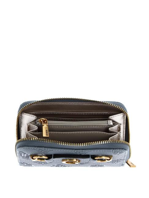 IZZY PEONY Medium Zip Around wallet light denim logo - Women&rsquo;s Wallets