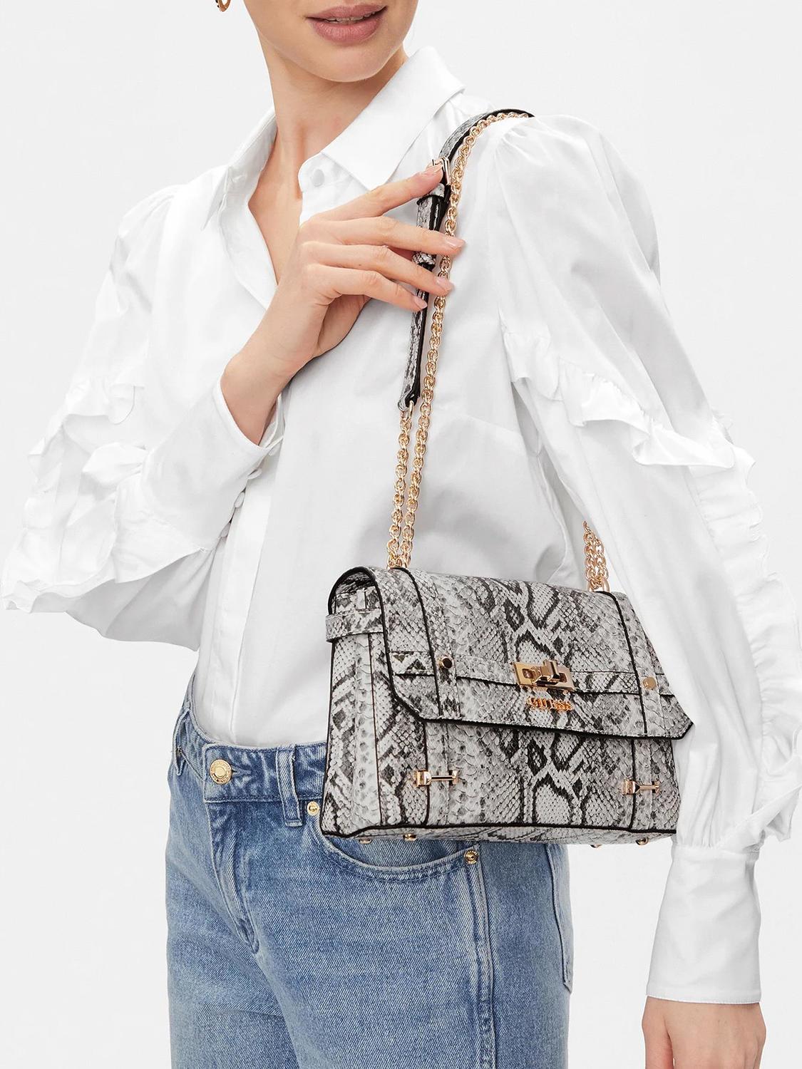 Guess Emilee Convertible Shoulder/Cross Body Bag Natural Multi 