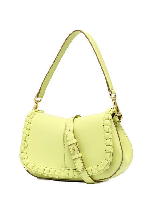 HELENA ROUND Leather bag with flap sunny light - Women’s Bags
