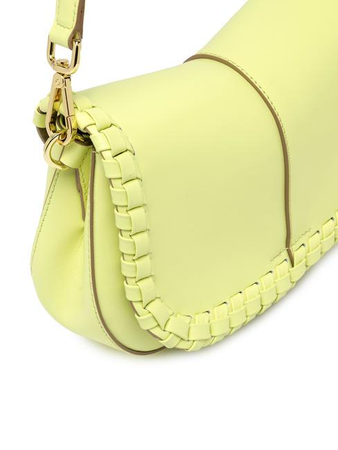 HELENA ROUND Leather bag with flap sunny light - Women’s Bags