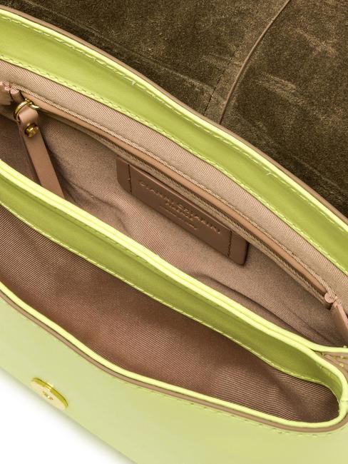 HELENA ROUND Leather bag with flap sunny light - Women’s Bags