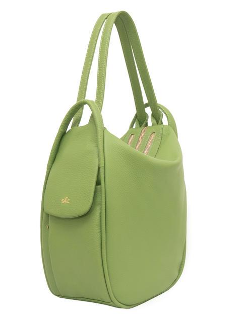 TRIO Hammered leather backpack green apple - Women’s Bags